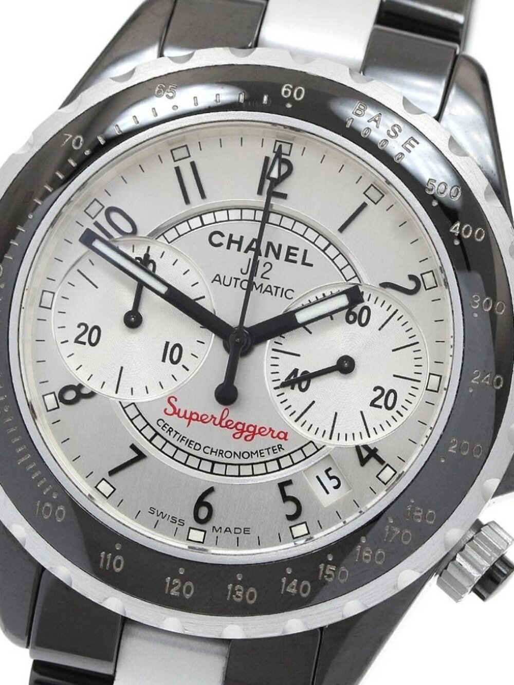 CHANEL J12 Super Reggera H1624 Chronograph Silver Dial Automatic Men's_948626